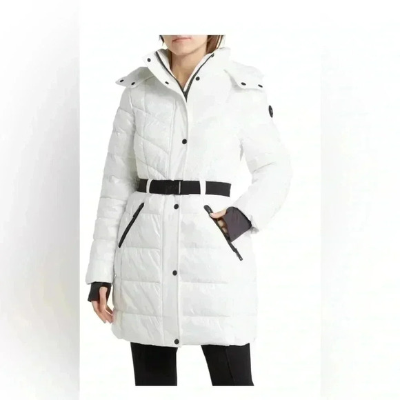 NWT MICHAEL KORS Hooded Puffer Jacket - White - Picture 1 of 16